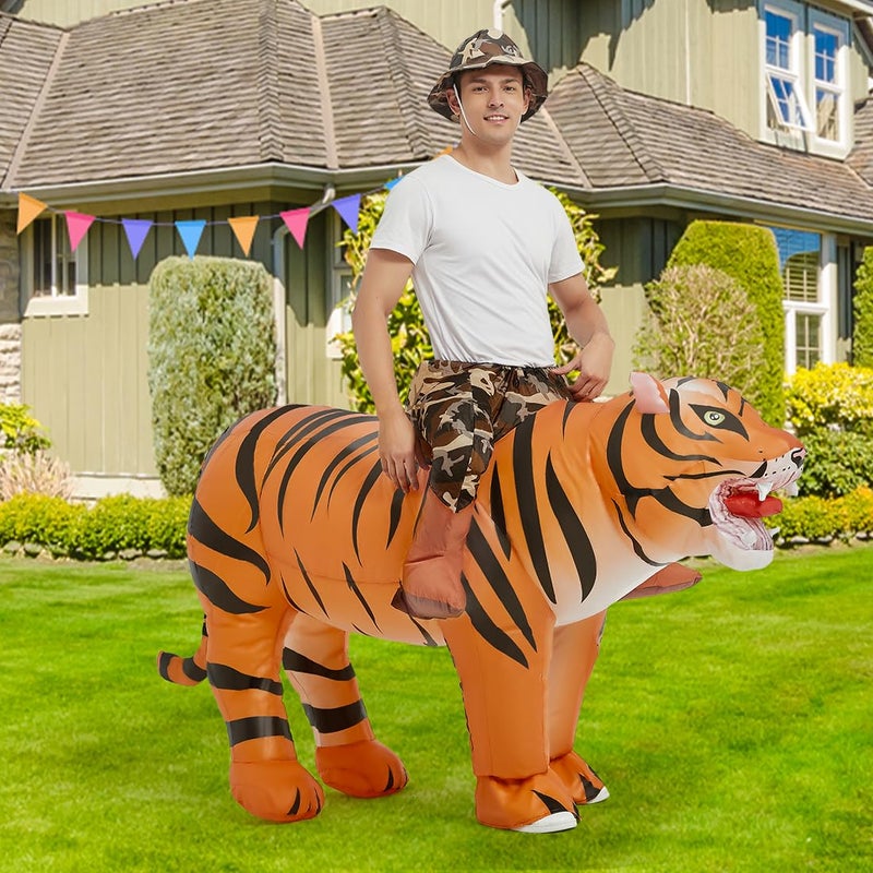 GOOSH Inflatable Tiger Costume for Adult Halloween Costume Women Man Funny Blow up Costume for Halloween Party Cosplay - Image 2